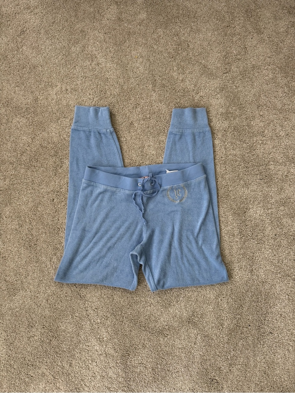 Juicy Couture Y2K Light Blue Velour Jogger Sweatpants